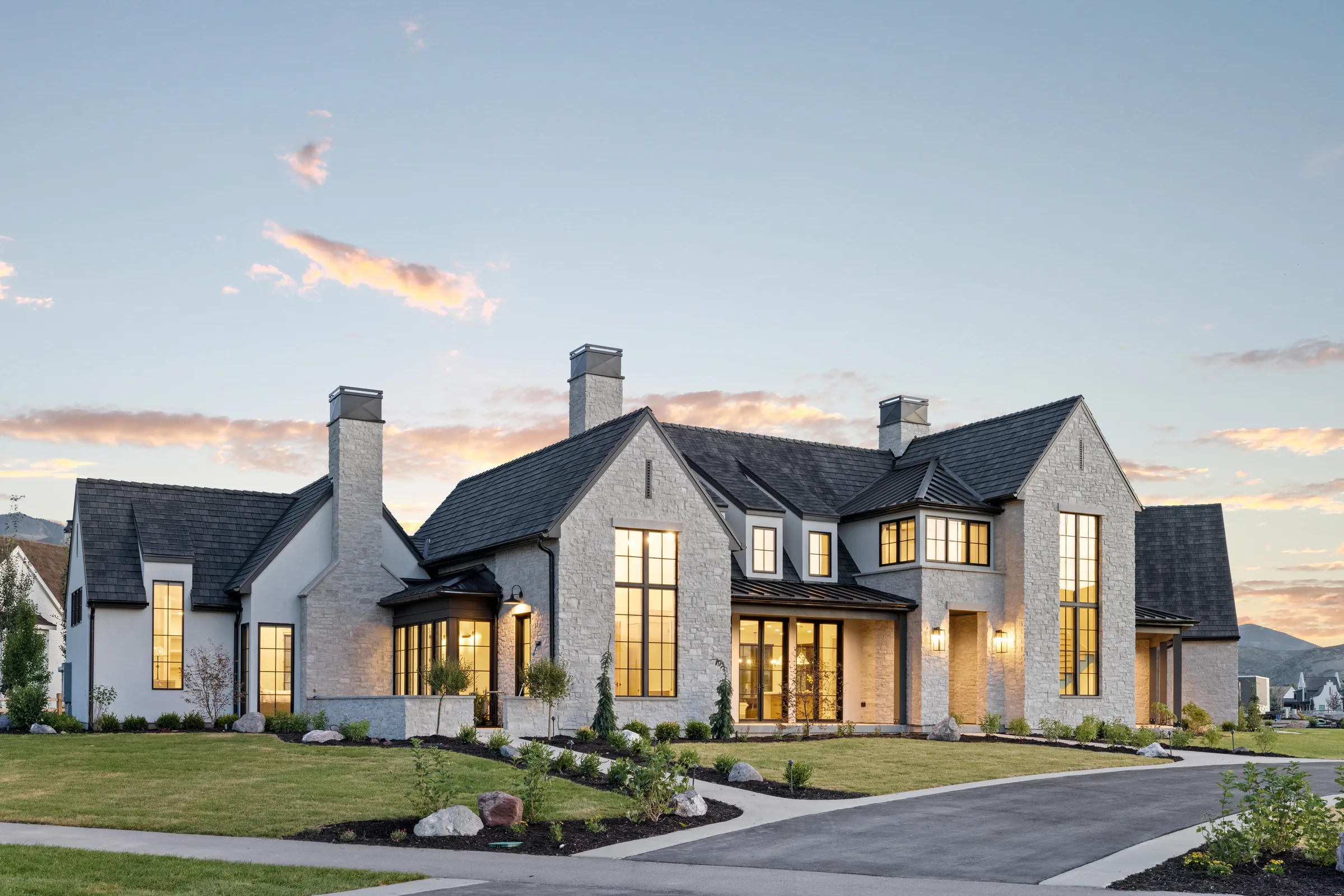 Wasatch Peaks Home at dusk, Park City