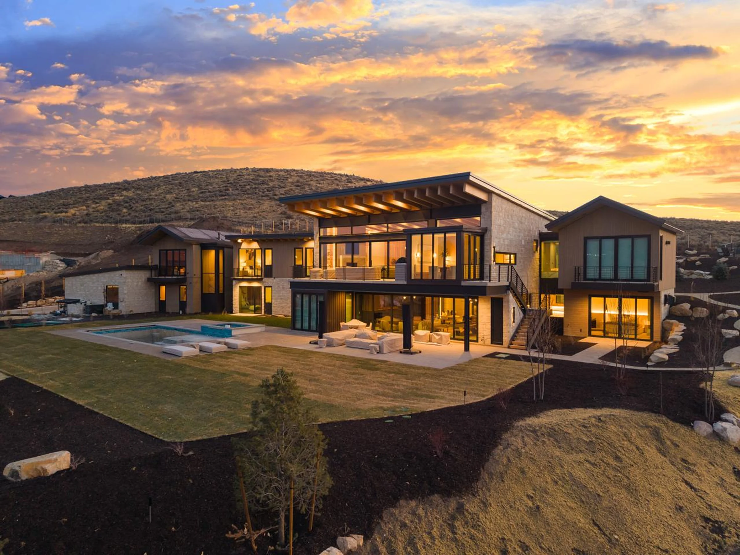 A Superior Custom Homes residence at sunset, Park City